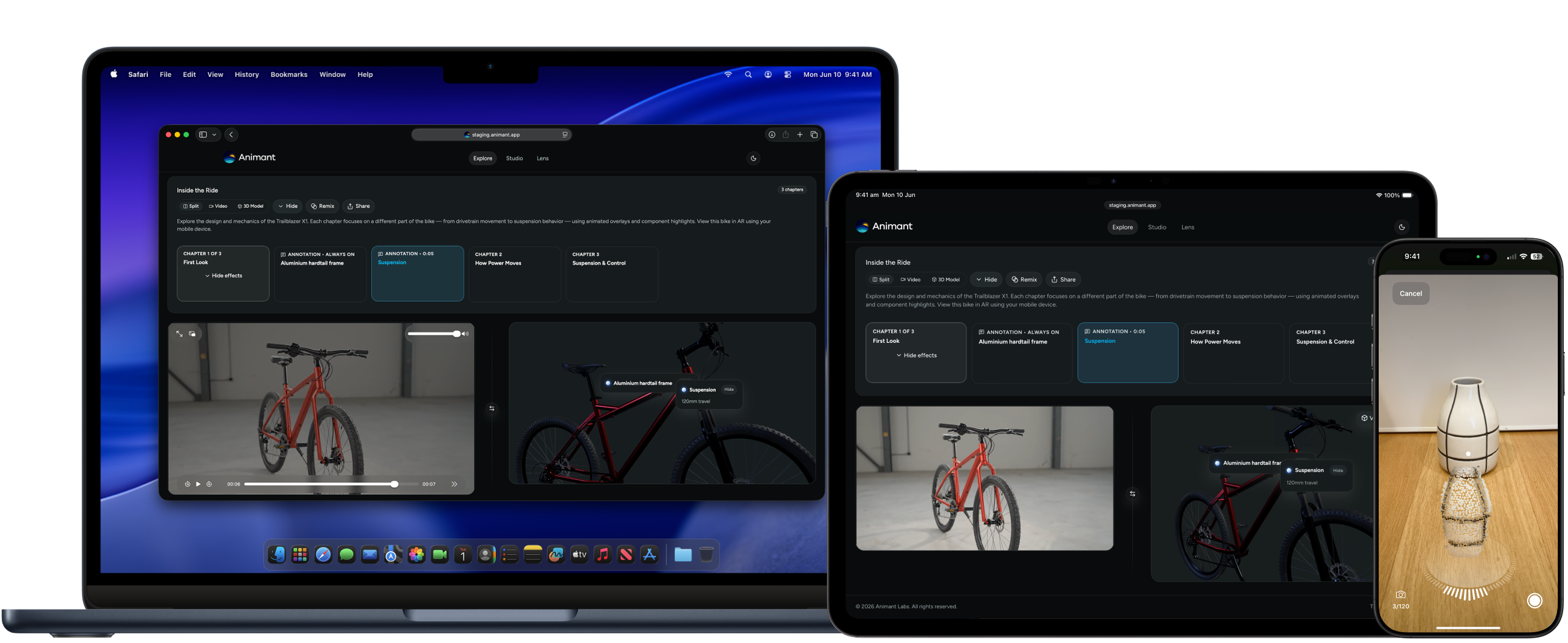 Animant Cloud presentation shared in a web browser