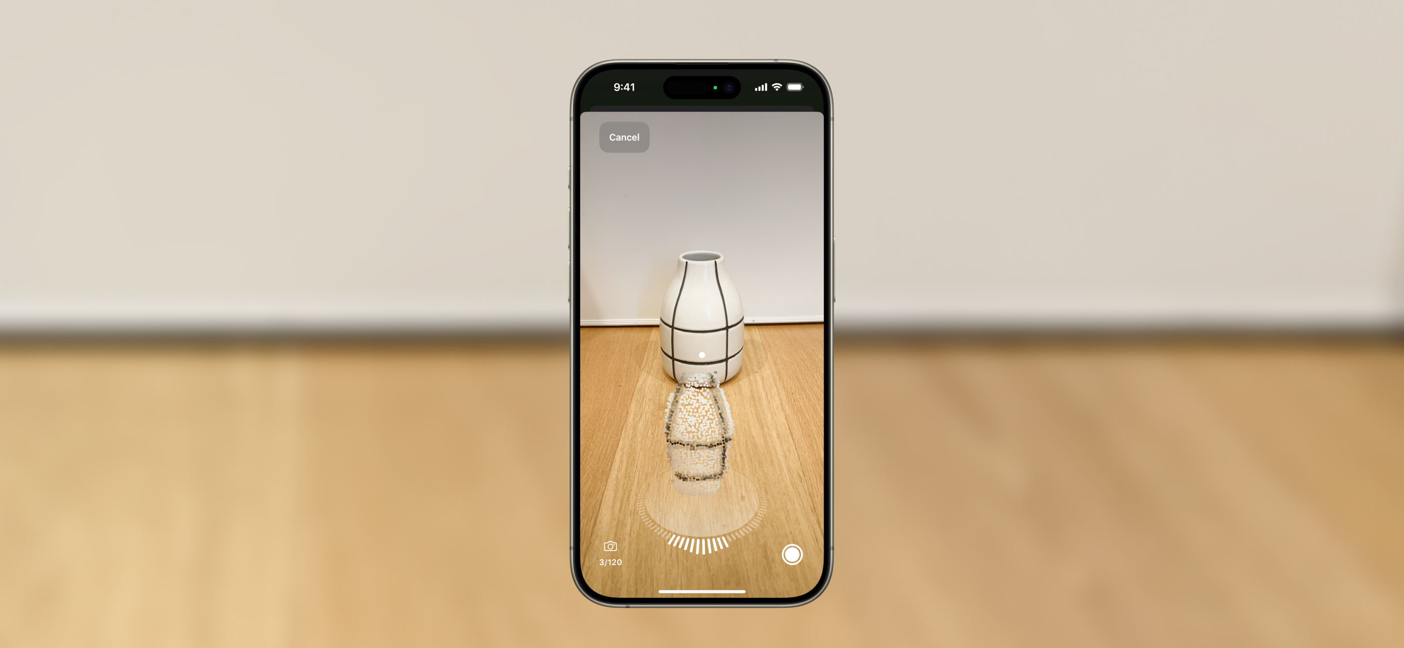 A real object being captured as a 3D model with Animant