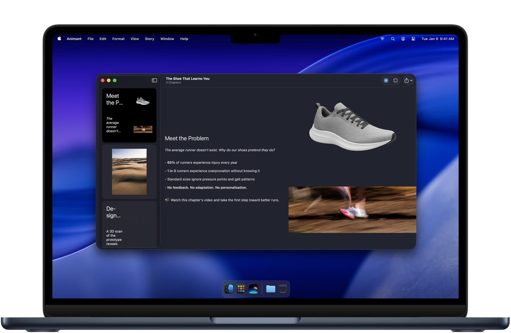 Animant business dashboard showing analytics and team collaboration features