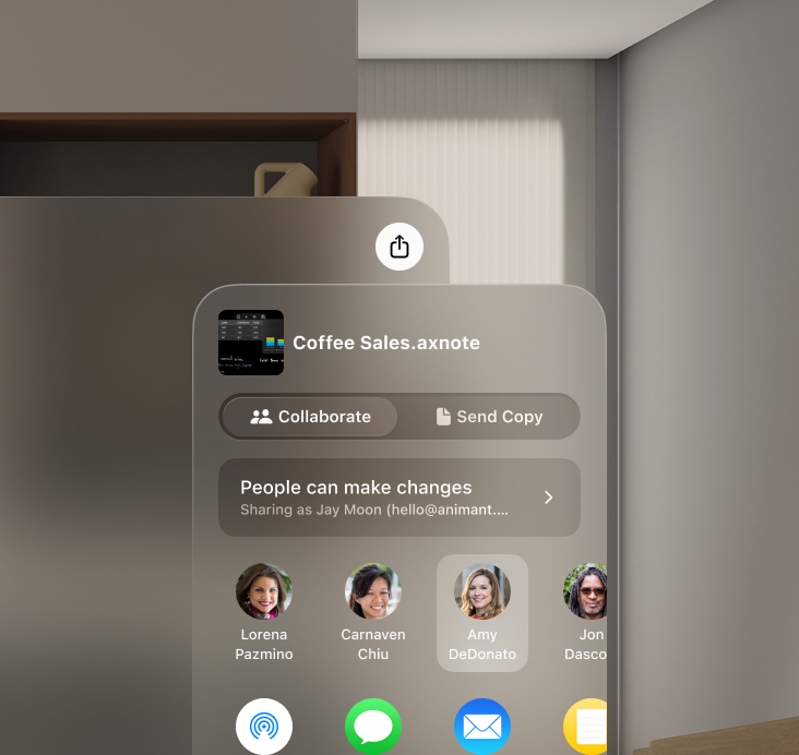 Collaborative notes in AxNote